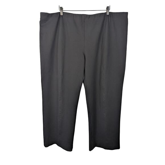Misook Black Stretch High Rise Straight Leg Pull-On Pants - Picture 1 of 6